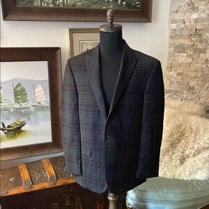 Men's Classic Black Plaid Blazer